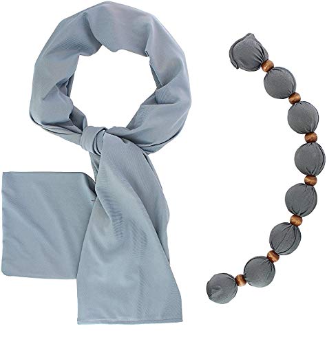 Nano-Ice Cooling Necklace + Scarf - Grey | Beat The Heat in Style! | Take Out of Freezer for Hours of Cooling Relief!