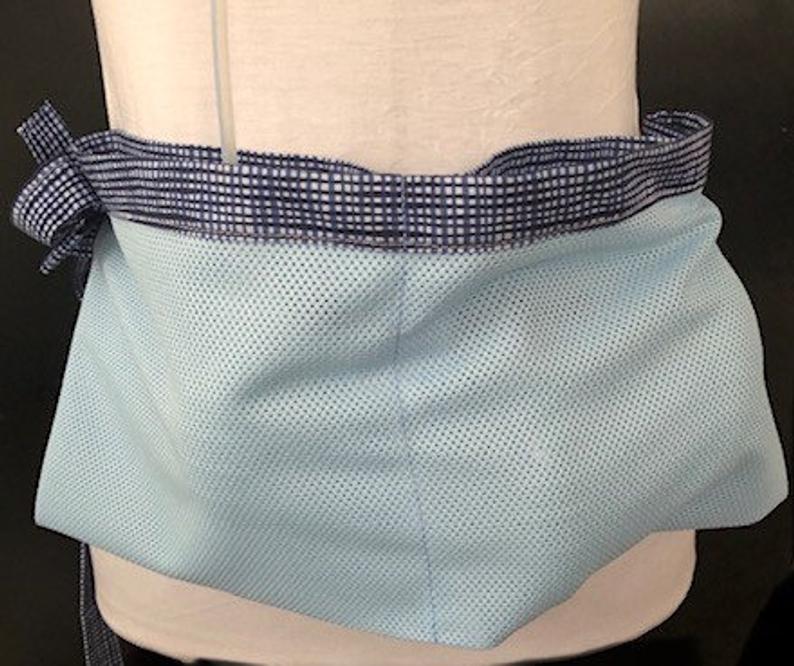 Sky Blue Breathable Mesh. Surgical-Drain Holder for Everyday or Shower use - Drip Dry. Mastectomy, Breast Surgery Recovery-4 Drain&#39;s Pouch