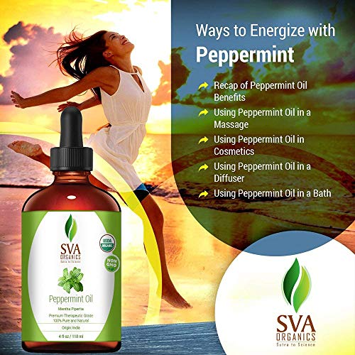  Cliganic USDA Organic Peppermint Essential Oil, 100% Pure  Natural Undiluted, for Aromatherapy
