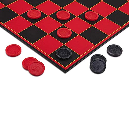 Checkers Board for Kids– Fun Checkerboard Game for Boys and Girls - Interlocking Checkers with Foldable Heavy Duty Board by Point Games