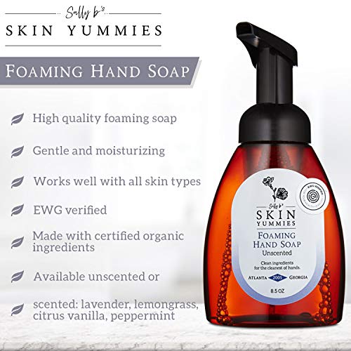 Sally B&#39;s Unscented Luxury Hand Soap Foaming – Moisturizing Hand Soap for Sensitive Skin/ Hypoallergenic Hand Soap Organic/ EWG Verified Product/ 8.5 OZ(Unscented)