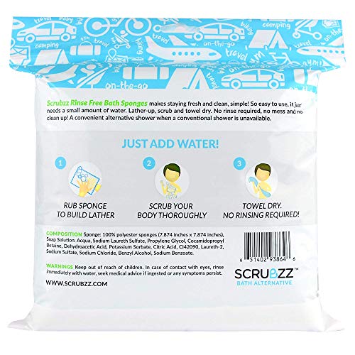 Scrubzz Disposable No Rinse Bathing Wipes