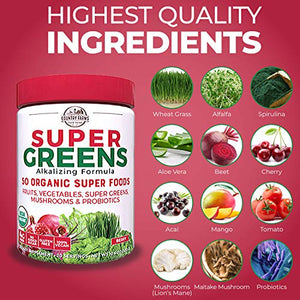 Country Farms Super Greens Banana Flavor, 50 Organic Super Foods 20 Servings, 10.6 Ounce