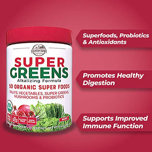 Country Farms Super Greens Banana Flavor, 50 Organic Super Foods 20 Servings, 10.6 Ounce