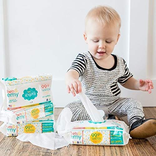 BETS &amp; EMY American-Mom Made Baby Wipes 99.9% Water! 540 Count (9 Packs of 60 Count)