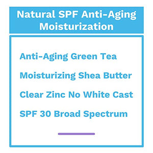 Block Island Organics - Natural Face Moisturizer SPF 30 with Clear Zinc - Broad Spectrum UVA UVB Protection - Daily Anti-Aging Sunscreen Sunblock
