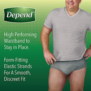 Depend Fit-Flex Adult Incontinence Underwear Men, Maximum Absorbency, Small/Medium, Grey, 80 Count