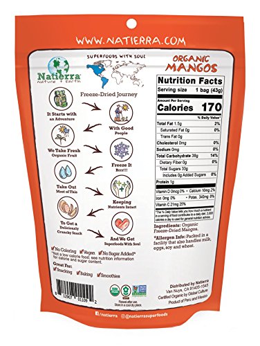 NATIERRA Nature&#39;s All Foods Organic Freeze-Dried Mangoes