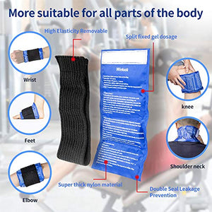 Gel Ice Cold Packs - (2-Piece Set) Soft Reusable Cold/Hot Compress , Provides Alleviate Joint and Muscle Pain. Flexible Therapy from Injuries - Shoulder, Back, Knee, Neck, Ankle  & More.