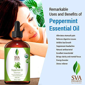 SVA Organics Peppermint Essential Oil Organic 4 Oz