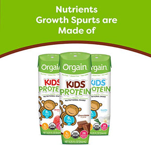 Orgain Organic Kids Protein Nutritional Shake, Chocolate 8.25 Oz, 12 Count