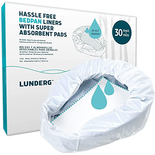 Lunderg Bedpan Liners with Super Absorbent Pads