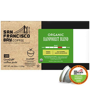 SF Bay Coffee OneCUP Organic Rainforest Blend 120 Ct