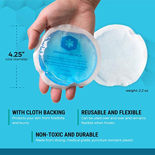 Round Reusable Gel Ice Packs with Cloth Backing (4 Inches)