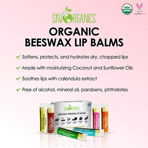 Organic Lip Balm (Variety Pack of 6)