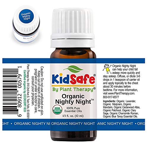 Plant Therapy KidSafe Organic Nighty Night Essential Oil Blend for Sleep 10ml 1/3 oz