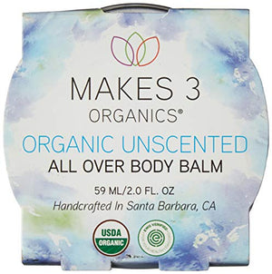 Makes 3 Organics All Over Body Balm, Unscented, 2 Fluid Ounce
