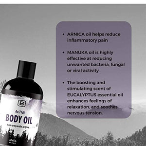 Active Body Oil - CertClean Certified - Organic - | Cruelty Free | Vegan. Toxin free body oil for sport and massage