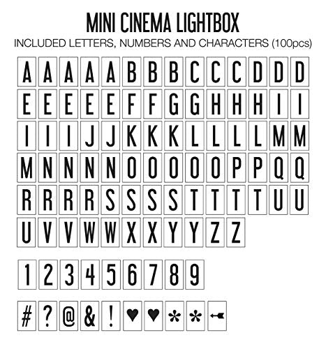 My Cinema Lightbox - The Mini Cinema Lightbox, LED Changeable Quote Sign To Create Personalized Messages, with 100 Letters, Numbers, &amp; Symbols, USB or Battery Powered, A5 White - My CareCrew