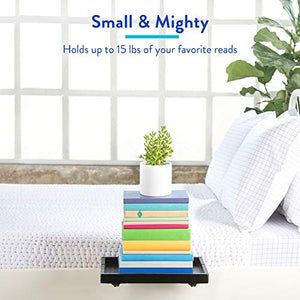 BedShelfie Wood Bedside Shelf for Bed & Bunk Bed Shelf Tray Table Caddy for Top Bunk Organizer As Seen On Business Insider College Dorm Room Essentials Clip-On Nightstand (Original Size, Black Bamboo)