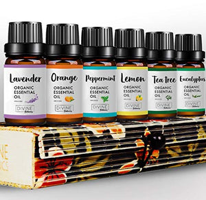 USDA Organic Essential Oils In Handmade Wooden Box