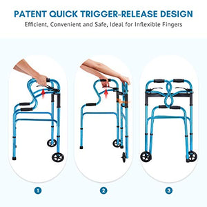 Health Line Massage Products 3-in-1 Stand-Assist Folding Walker with 5