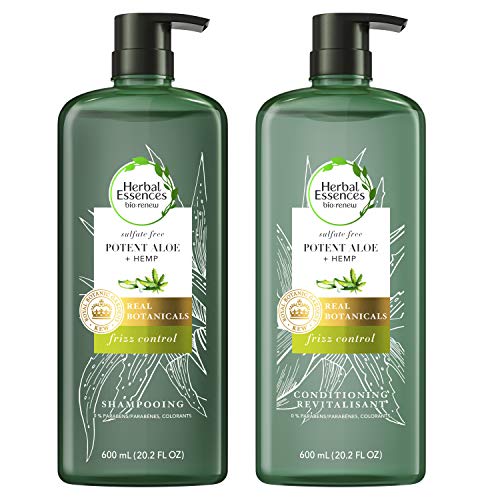 Herbal Essences Sulfate Free Shampoo & Conditioner, Potent Aloe + Hemp, Bio Renew, 20.2 Fl Oz Bundle
