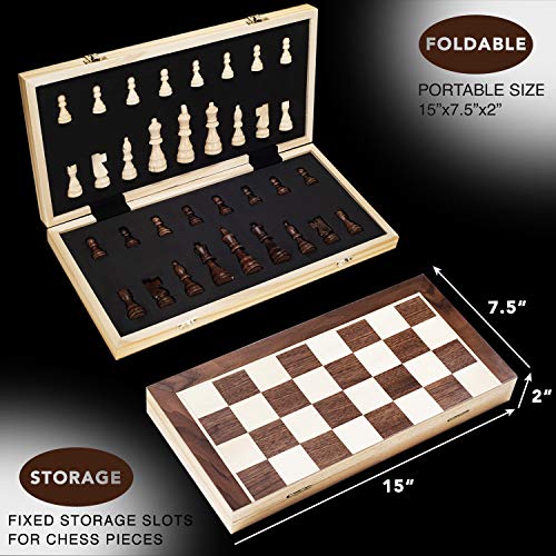  A&A 15 Magnetic Wooden Chess Set/Folding Board / 3