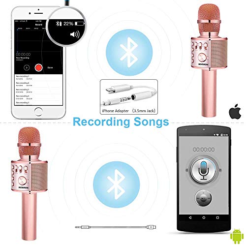 BONAOK Karaoke Microphone Bluetooth Wireless