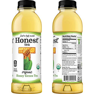 Honest Tea Organic Fair Trade Honey Green Gluten Free, 16.9 Fl. Oz, 12 Pack