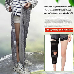 Daily Wear Post Surgery Tearaway Pants for Children Patient Care Pants Hook & Loop Closures, Easy to Wear and Take Off (Color : White, Size : 150CM)