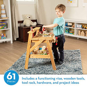 Melissa & Doug Solid Wood Project Workbench Play Building Set - STEAM Toy