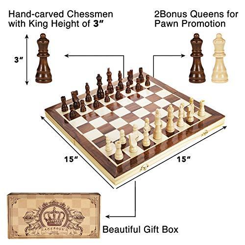 AMEROUS 15 Inches Magnetic Wooden Chess