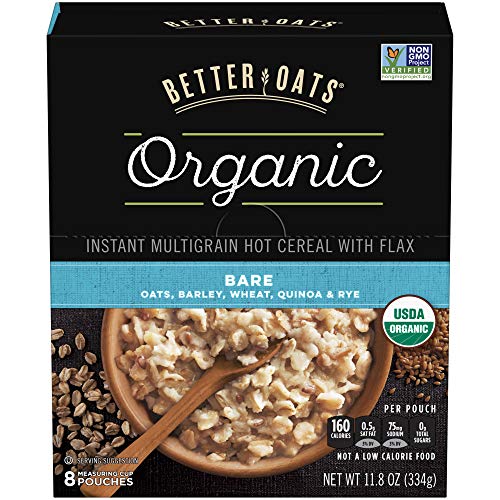 Better Oats Organic Instant Hot Cereal with Flax, Bare, 11.8 Ounce (Pack of 6)