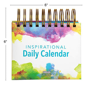 Motivational & Inspirational Perpetual Daily Flip Calendar with Self-Standing Easel (Watercolors)