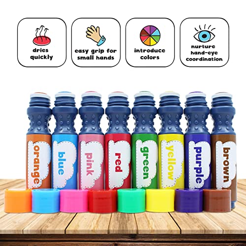 Washable 8 Colors Dab and Dot Markers for Toddlers and Kids