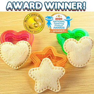 Sandwich Cutter and Sealer - Decruster Sandwich Maker - Great for Lunchbox and Bento Box - Boys and Girls Kids Lunch - Sandwich Cutters for Kids (Heart, Star, Mouse)