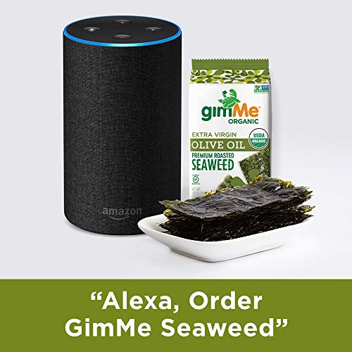 gimMe Organic Roasted Seaweed Sheets - Extra Virgin Olive Oil - 20 Count - Keto, Vegan, Gluten Free - Great Source of Iodine and Omega 3’s - Healthy On-The-Go Snack for Kids &amp; Adults