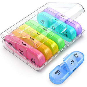 AUVON Weekly Pill Organizer 3-Times-A-Day