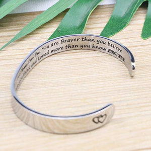 Bracelet for Daughter from Mom To My Daughter Always Remember that Mommy Loves You Inspirational Motivational Encouragement Cuff Bangle Jewelry Mothers Day Birthday Thanksgiving Day Gifts