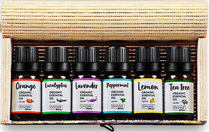 USDA Organic Essential Oils In Handmade Wooden Box