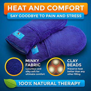 Microwavable Therapy Mittens with Flaxseed–Moist Heat Therapy Relief for Hands and Fingers in Cases of Stiff Joints, Trigger Finger, Inflammation, Raynaud's, Carpal Tunnel–Natural Aromatherapy Gloves