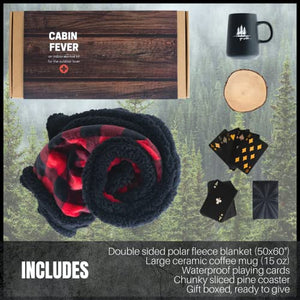 THE BOXR Get Well Soon Mens Gift Box - Unique Gift Basket Care Package for Outdoors Men with Blanket, Large Coffee Mug, Waterproof Playing Cards and Wooden Coaster