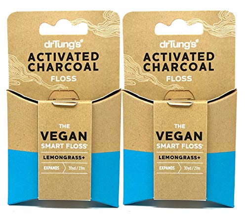 Dr. Tung's Activated Charcoal Vegan Smart Floss 30 Yards (Pack of 2)