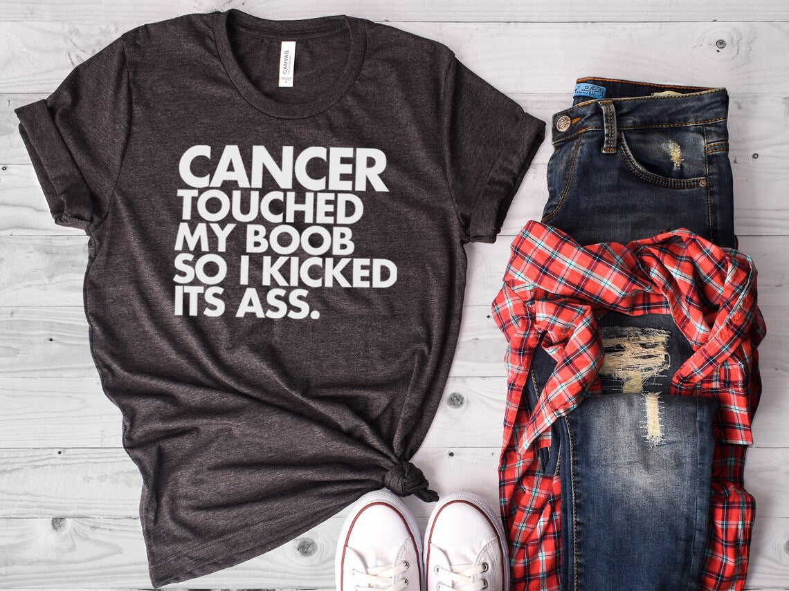 Breast Cancer Shirt, Funny Cancer Shirt, Cancer T Shirt, Cancer Survivor, Cancer Touched My Boob, Cancer, Bella Canvas