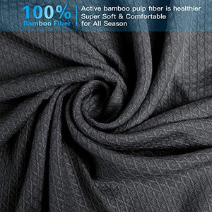 AmyHomie Cooling Blanket King Size, 100% Bamboo Blankets for Hot Sleepers Night Sweats, Lightweight Breathable Summer Cool Blankets for Bed Couch(Dark Gray, 90×108in) with a Gift