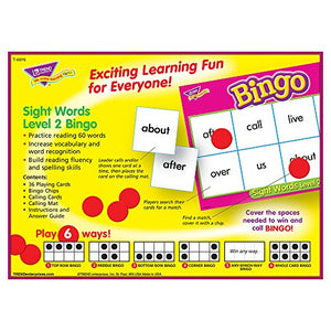 TREND ENTERPRISES: Sight Words Level 2 Bingo Game, Exciting Way for Everyone to Learn, Play 6 Different Ways, Great for Classrooms and At Home, 2 to 36 Players, For Ages 5 and Up