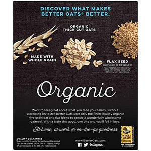 Better Oats Organic Instant Hot Cereal with Flax, Bare, 11.8 Ounce (Pack of 6)