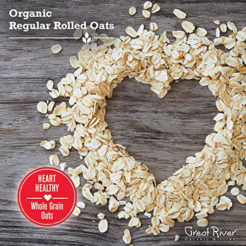 Great River Organic Milling, Oatmeal, Regular Rolled Oats, Organic, 50-Pounds (Pack of 1)