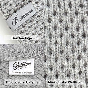 Braxton Hats and Scarf Set Women - Grey Knit Slouchy Plain Beanie Neck Warmer - Wool Fleece Cap Infinity Scarfs